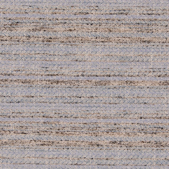Muted blue-grey woven swatch with fine horizontal ribs and warm beige flecks