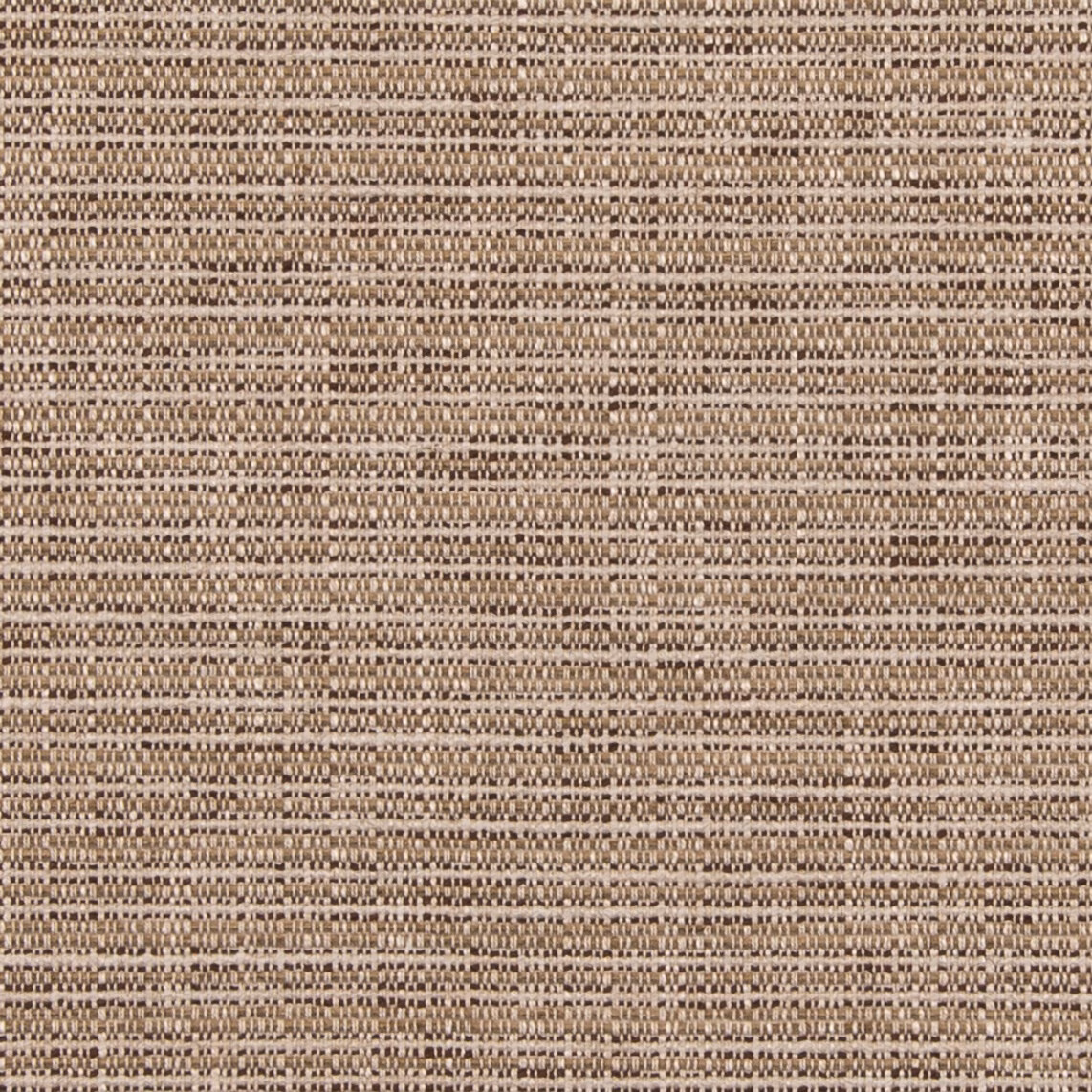 Close-up of taupe-grey woven fabric with horizontal brown and cream flecks