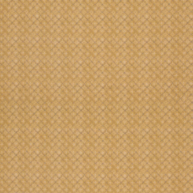 Muted ochre fabric showing a small tonal diamond trellis with woven texture