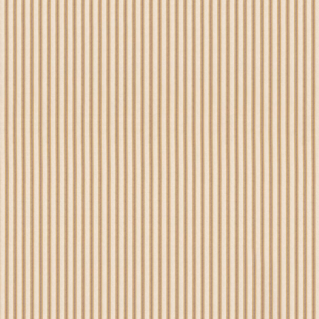 Warm ochre and cream fine vertical stripes with a softly textured weave