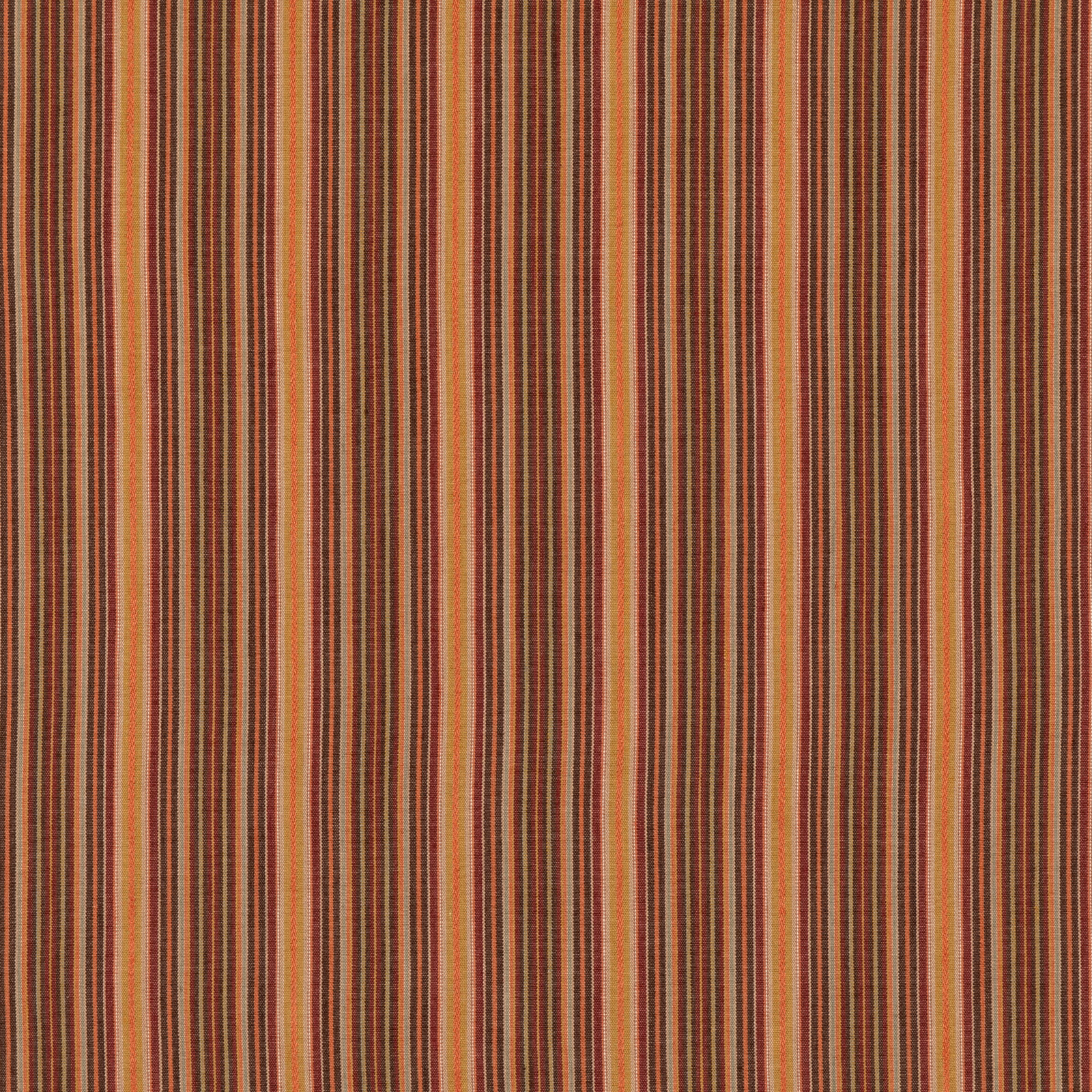 Warm spice, rust and olive vertical stripes with a subtly slubbed woven texture
