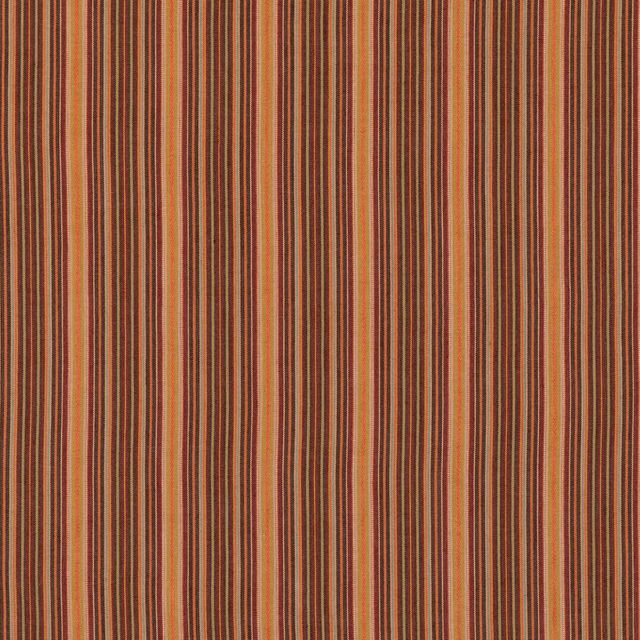Warm spice, rust and olive vertical stripes with a subtly slubbed woven texture
