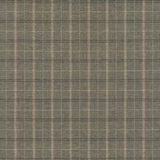 Cool dove-grey wool plaid with olive depth, fine pale lines and taupe stripes