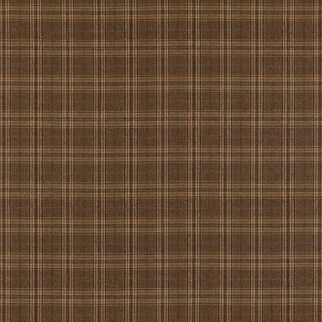 Deep mulberry brown wool plaid with olive, russet and cream lines