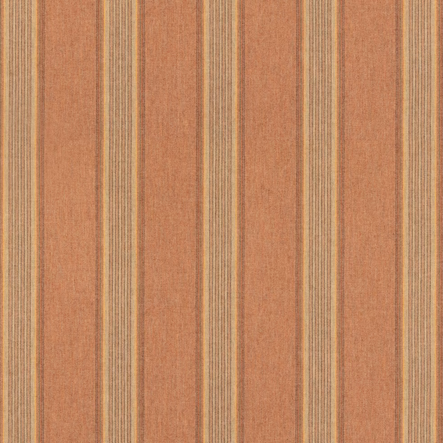 Dusty rose and sand wool fabric with narrow multicoloured vertical stripe bands
