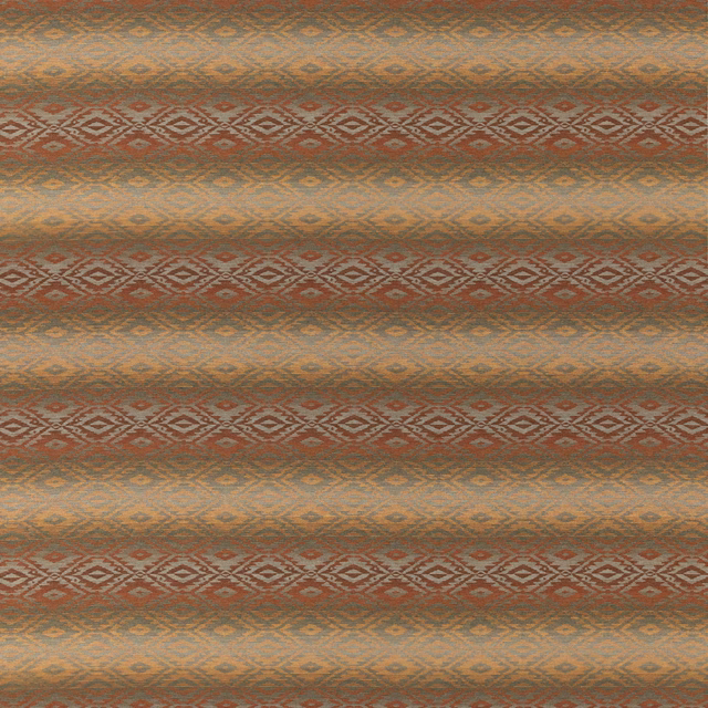 Russet, gold and blue-grey wool with horizontal diamond bands and tactile woven texture