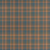 Muted teal wool plaid with rust-orange, copper and pale blue intersecting checks