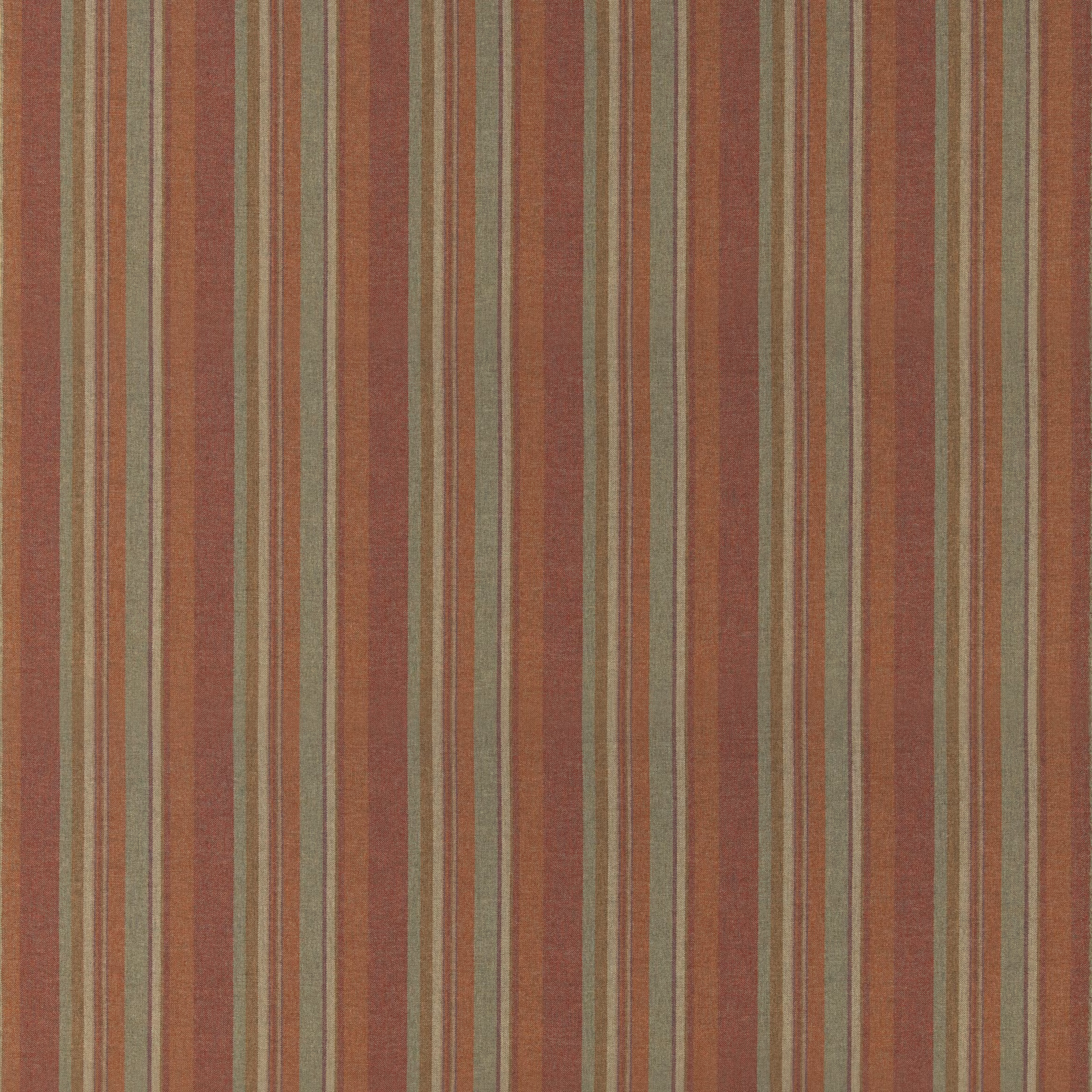 Russet and sage vertical stripes with fine tan lines in a softly textured wool weave