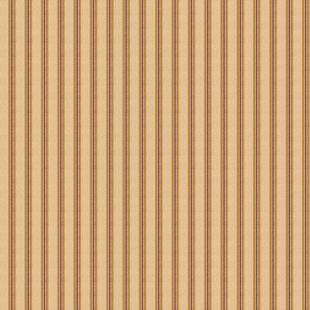 Warm ochre wallpaper with fine vertical brown and muted rust stripes