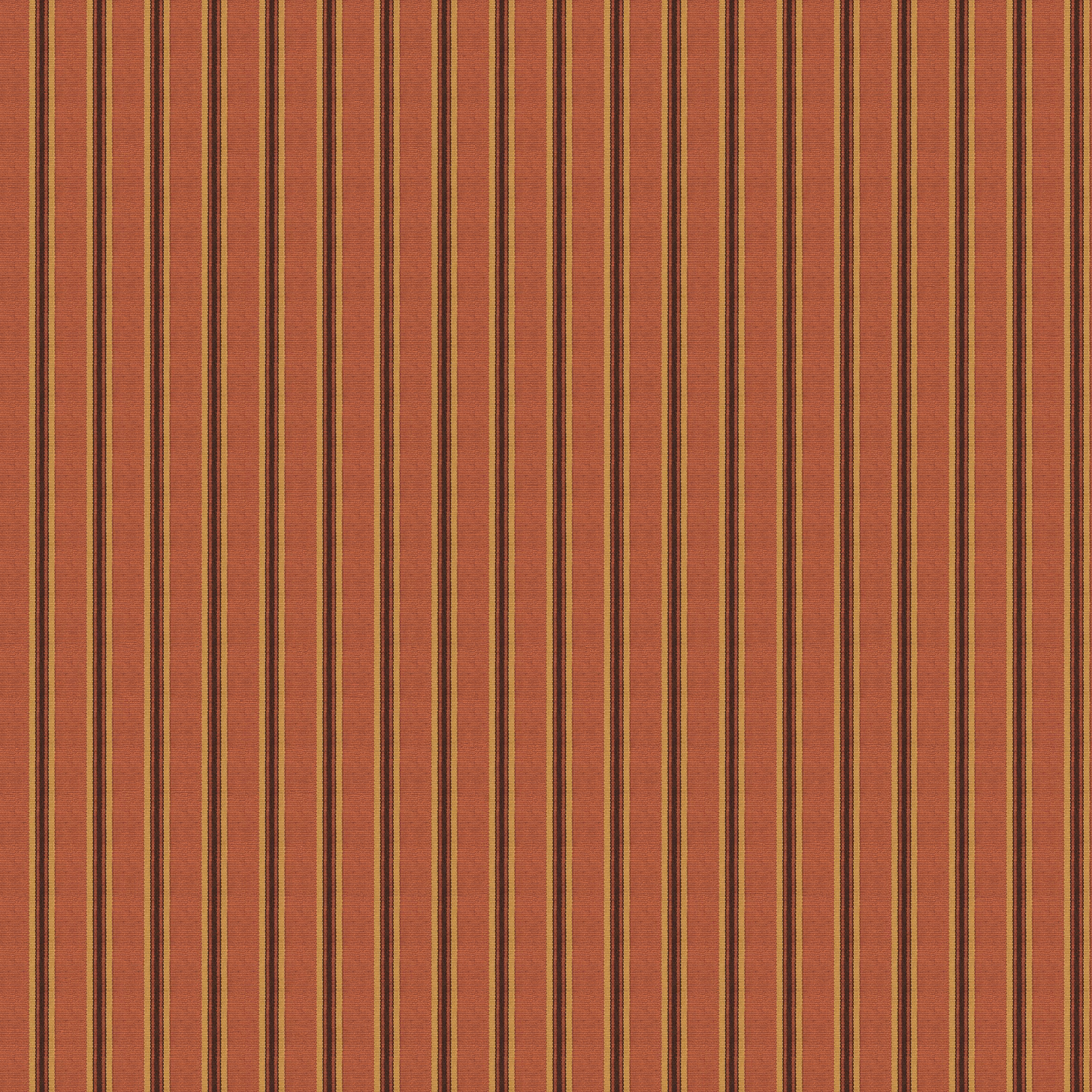 Warm russet wallpaper with narrow vertical brown, red and ochre stripes