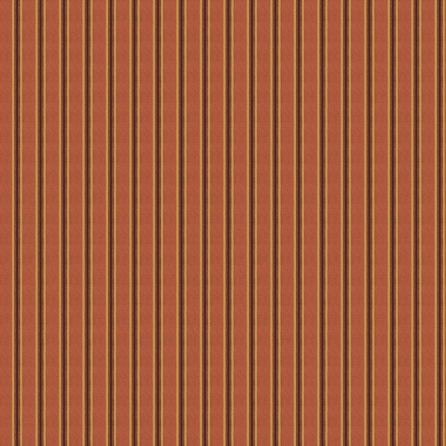 Warm russet wallpaper with narrow vertical brown, red and ochre stripes