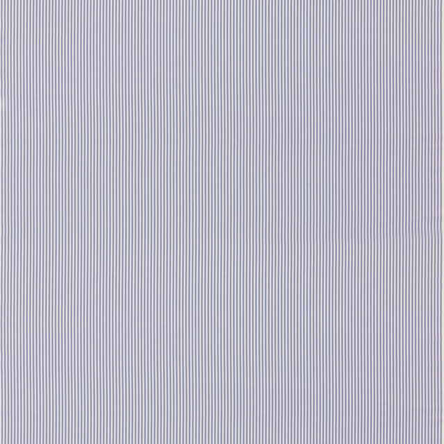 Fine blue-lilac vertical ticking stripes on a pale cotton ground