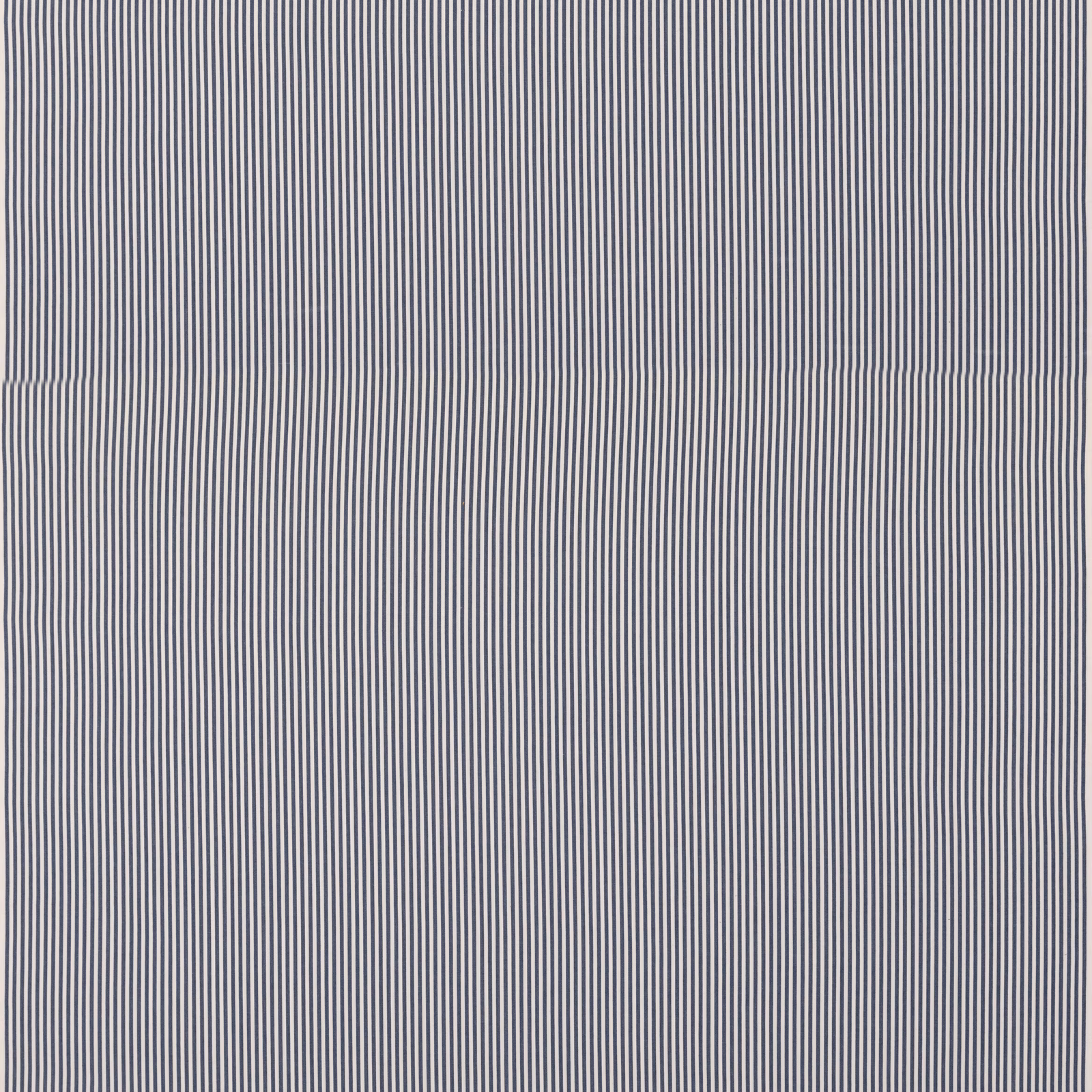 Close-up of fine cool indigo and pale blue-grey vertical ticking stripes