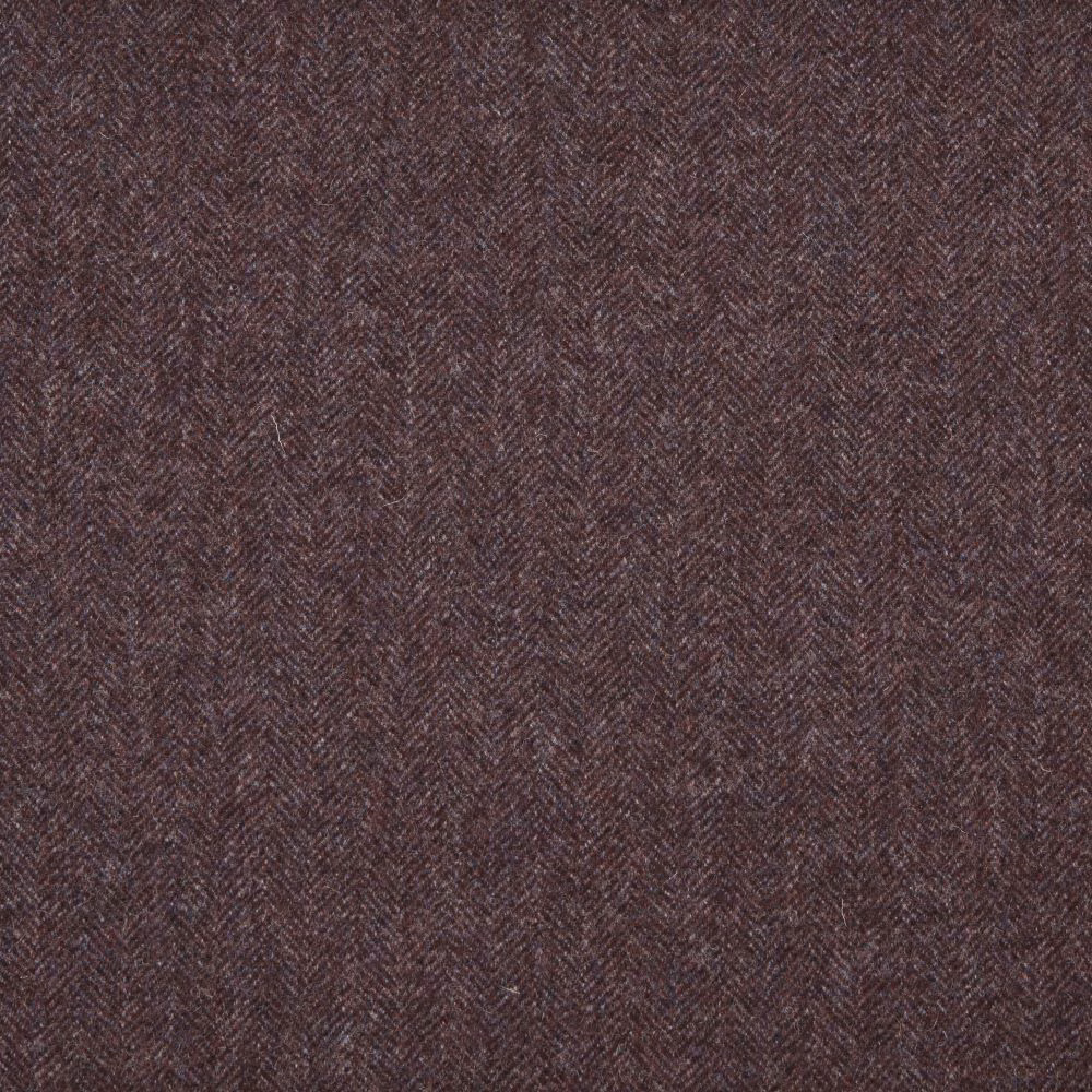 Deep plum-brown woven upholstery with a fine, softly contrasted herringbone texture