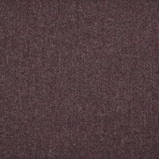 Deep plum-brown woven upholstery with a fine, softly contrasted herringbone texture
