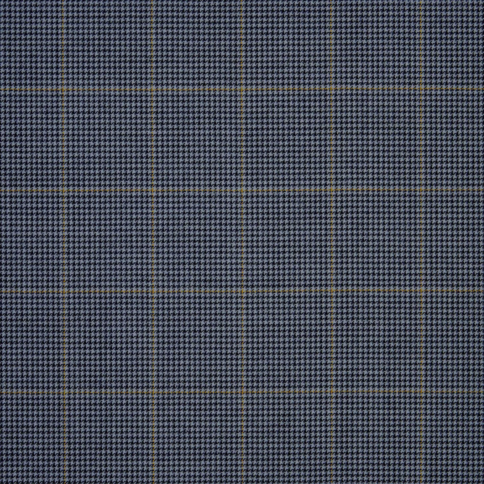 Ink-blue and blue-grey houndstooth fabric with subtle windowpane checks