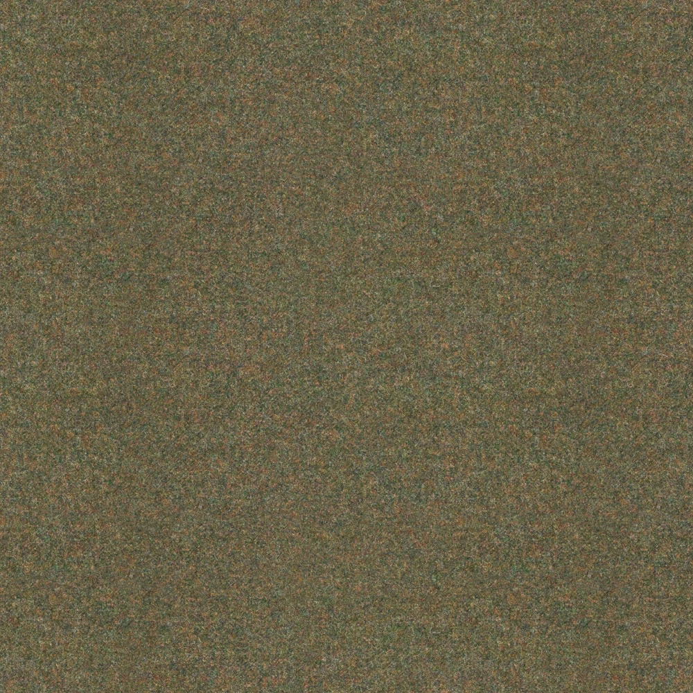 Mottled olive-brown fabric with fine green, brown and rust-toned woven flecks