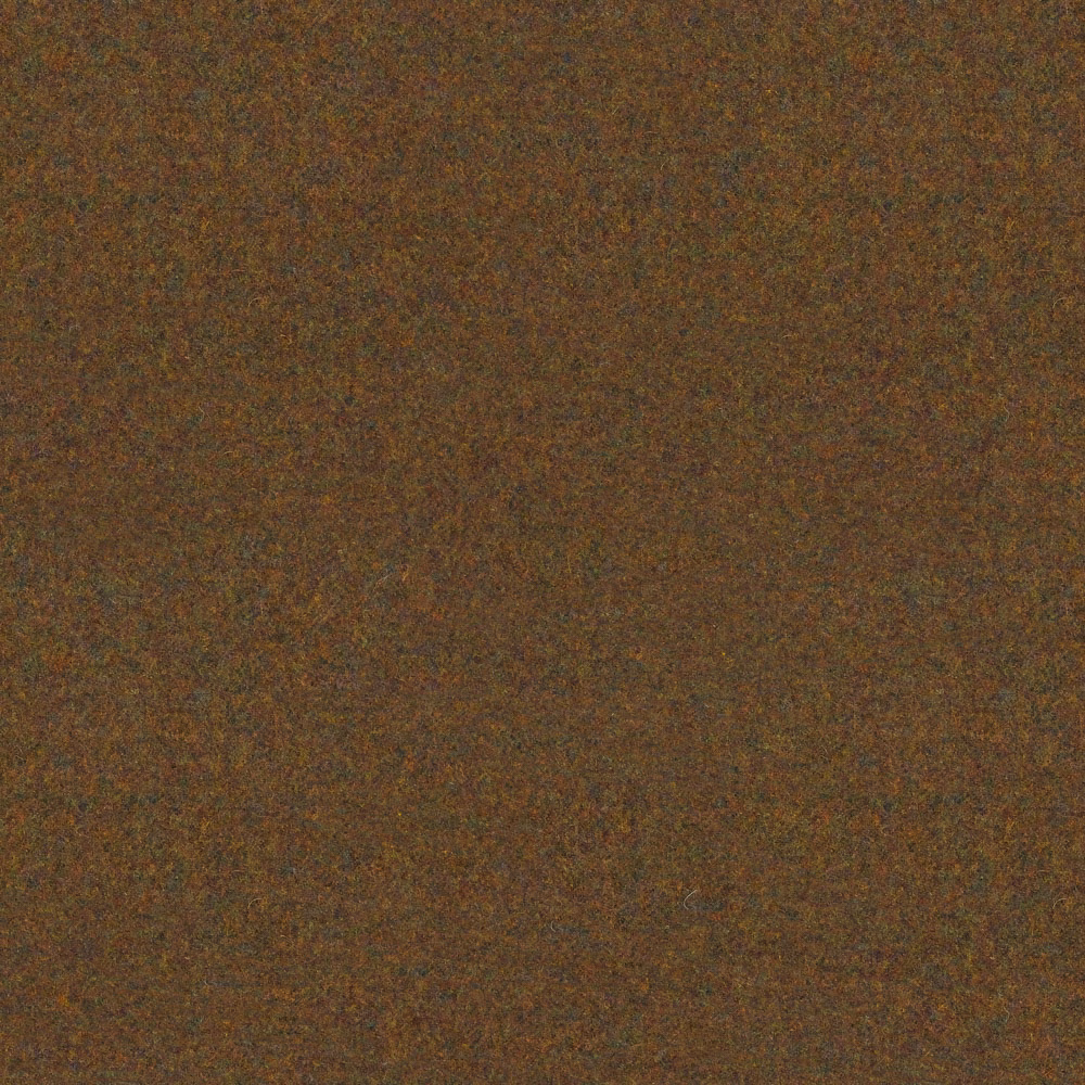 Close-up of mottled russet-brown woven fabric with olive flecks and subtle vertical texture