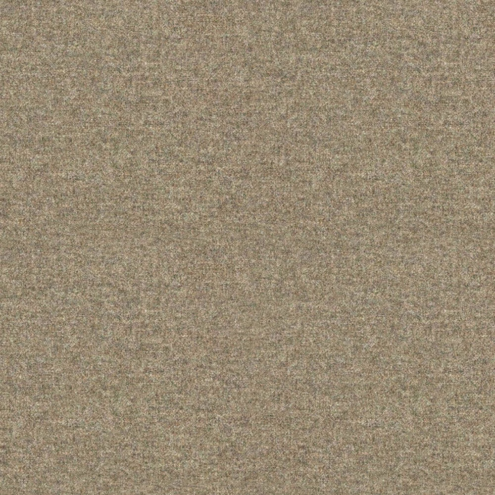 Close view of warm taupe fabric with fine mottled woven texture