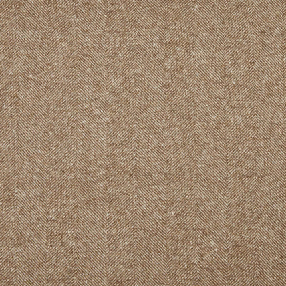 Warm taupe-beige fabric with a fine vertical herringbone weave and subtle flecked texture