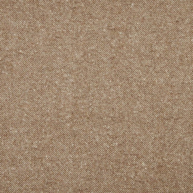 Warm taupe-beige fabric with a fine vertical herringbone weave and subtle flecked texture