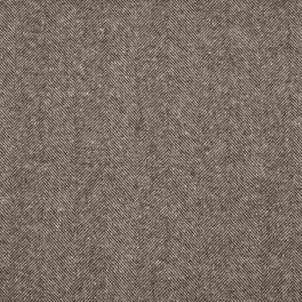 Mottled taupe-grey upholstery fabric with fine vertical herringbone weave