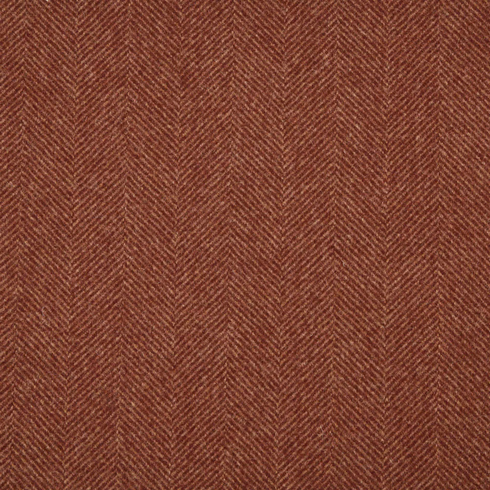 Deep russet-brown fabric with fine pale chevron lines and a woven surface