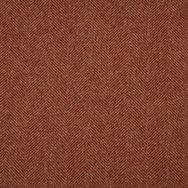 Deep russet-brown fabric with fine pale chevron lines and a woven surface