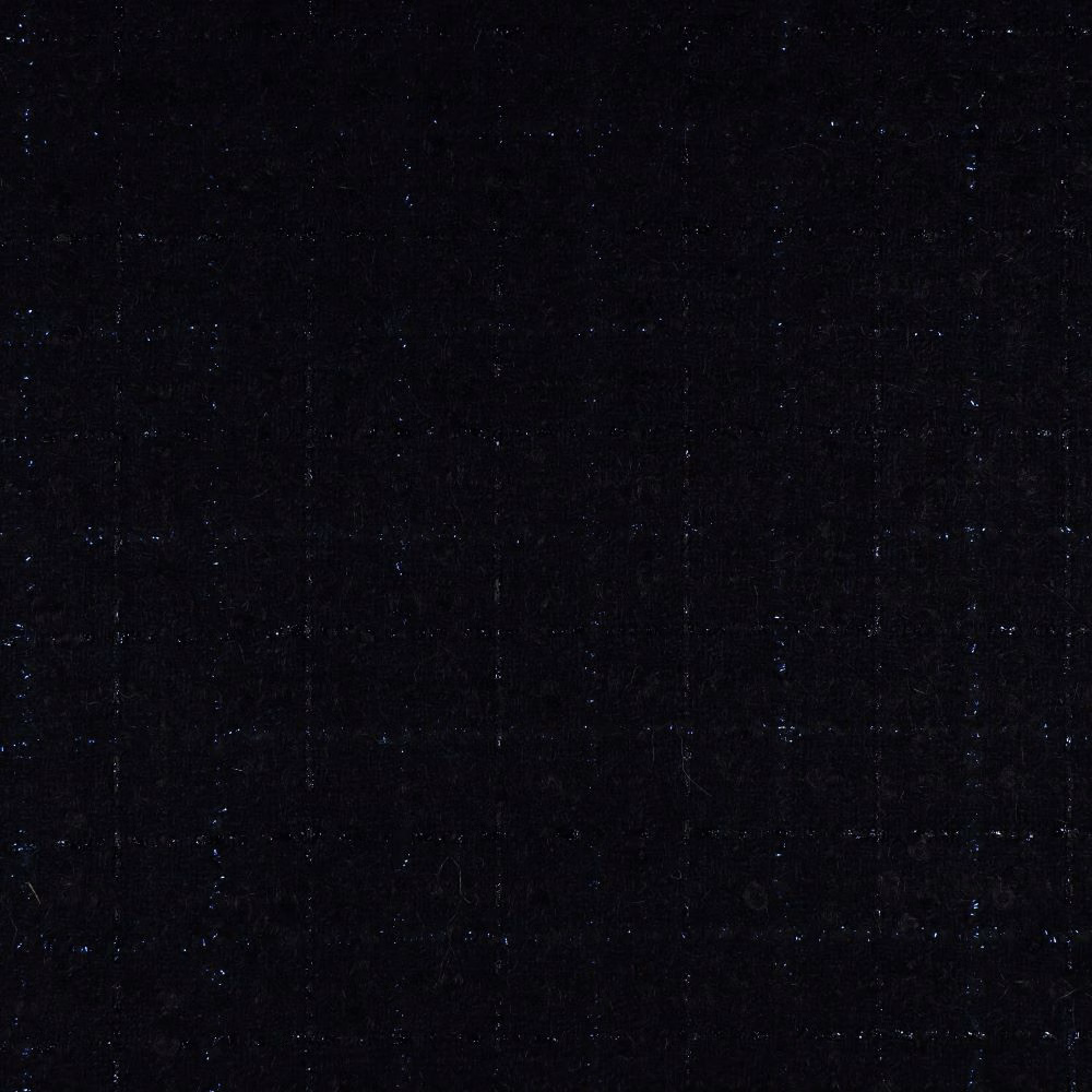 Near-black woven fabric with faint blue glints and subtle vertical texture