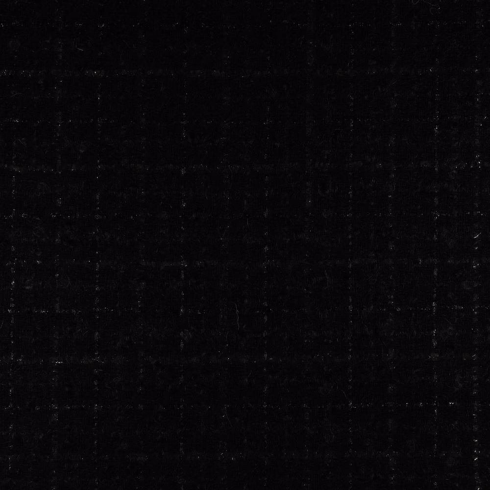 Near-black fabric swatch with subtle irregular woven texture and faint charcoal highlights