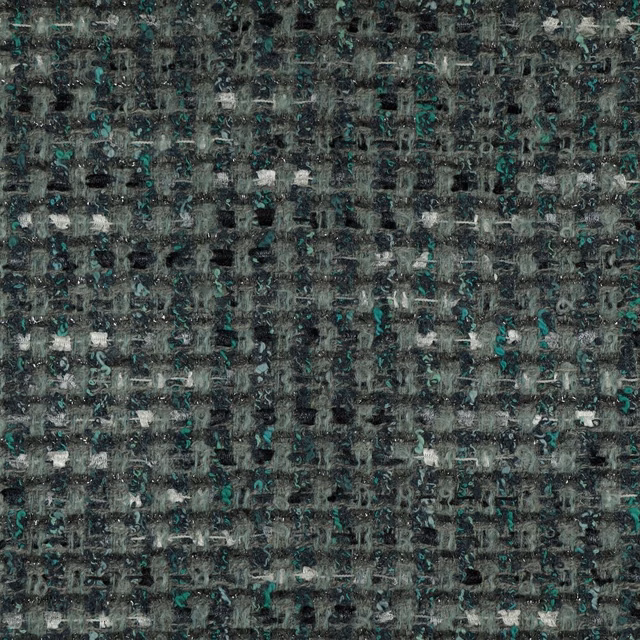 Charcoal grey woven textile with teal threads and pale flecked texture