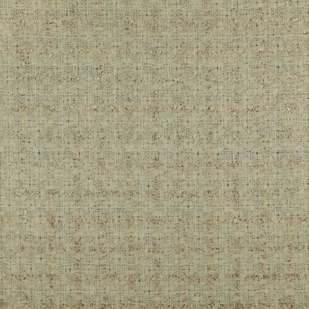Muted sage-grey woven textile with fine irregular grid texture and warm tonal flecks