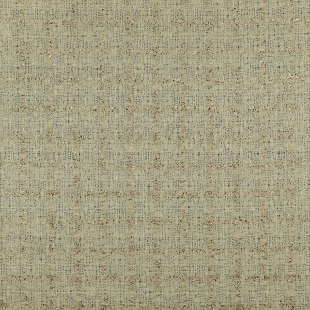 Muted sage-grey woven textile with fine irregular grid texture and warm tonal flecks