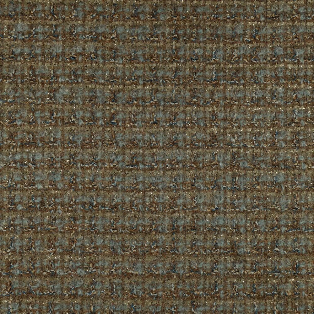 Mottled taupe-brown woven fabric with blue-grey flecks and nubby texture