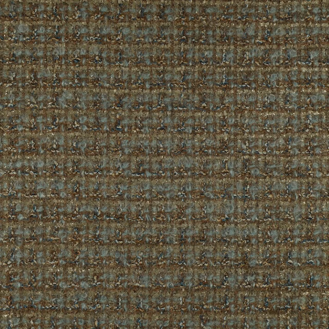 Mottled taupe-brown woven fabric with blue-grey flecks and nubby texture