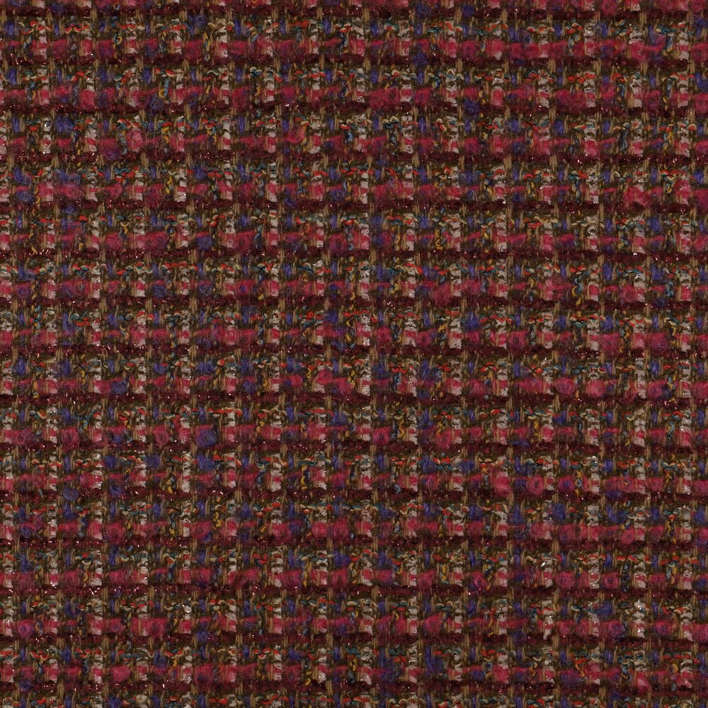 Dense nubby weave in burgundy, berry, olive, brown and blue flecks