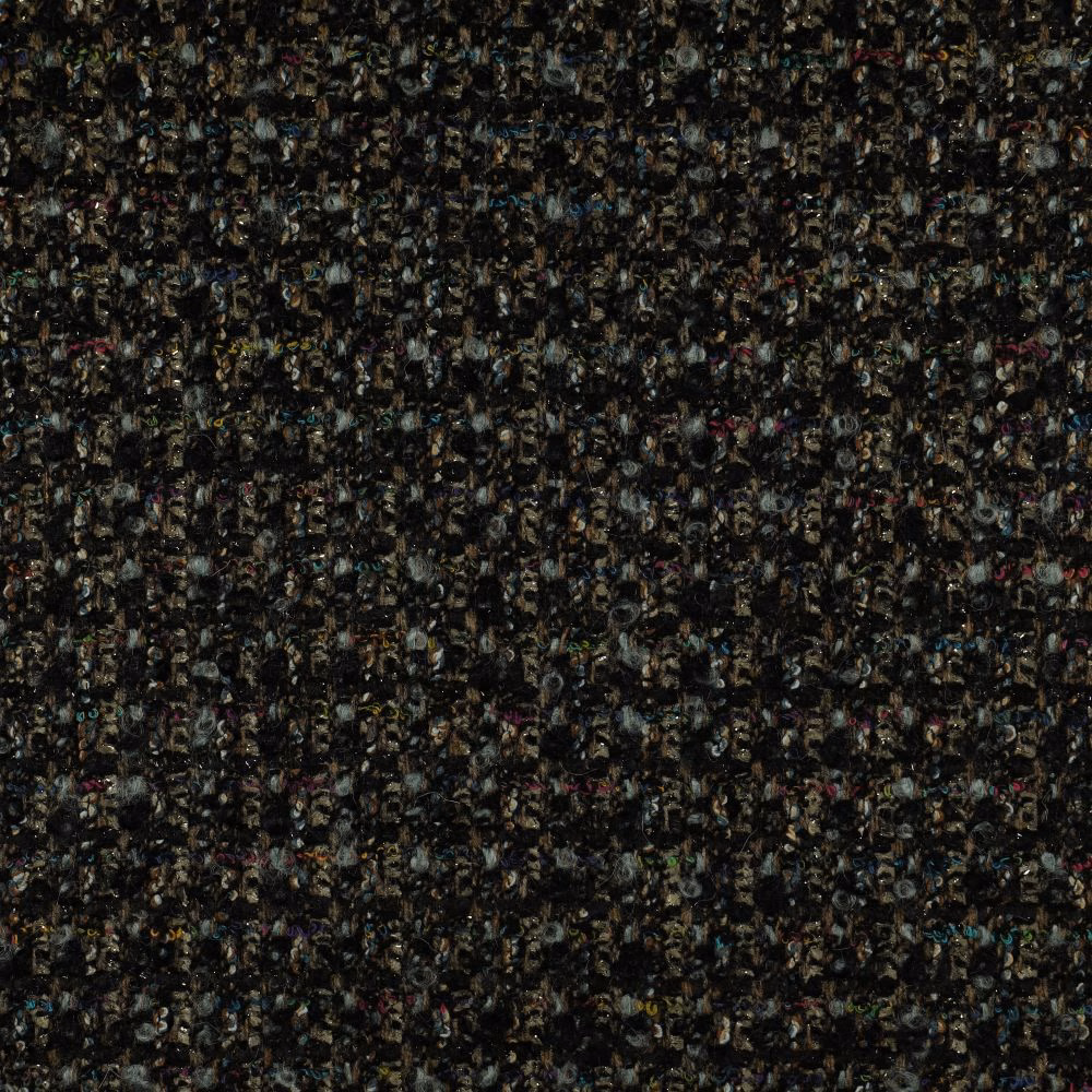 Dense charcoal textile with tiny teal, olive, cream and rust-coloured flecks