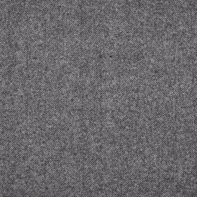 Charcoal-grey fabric with a fine, close-set herringbone weave