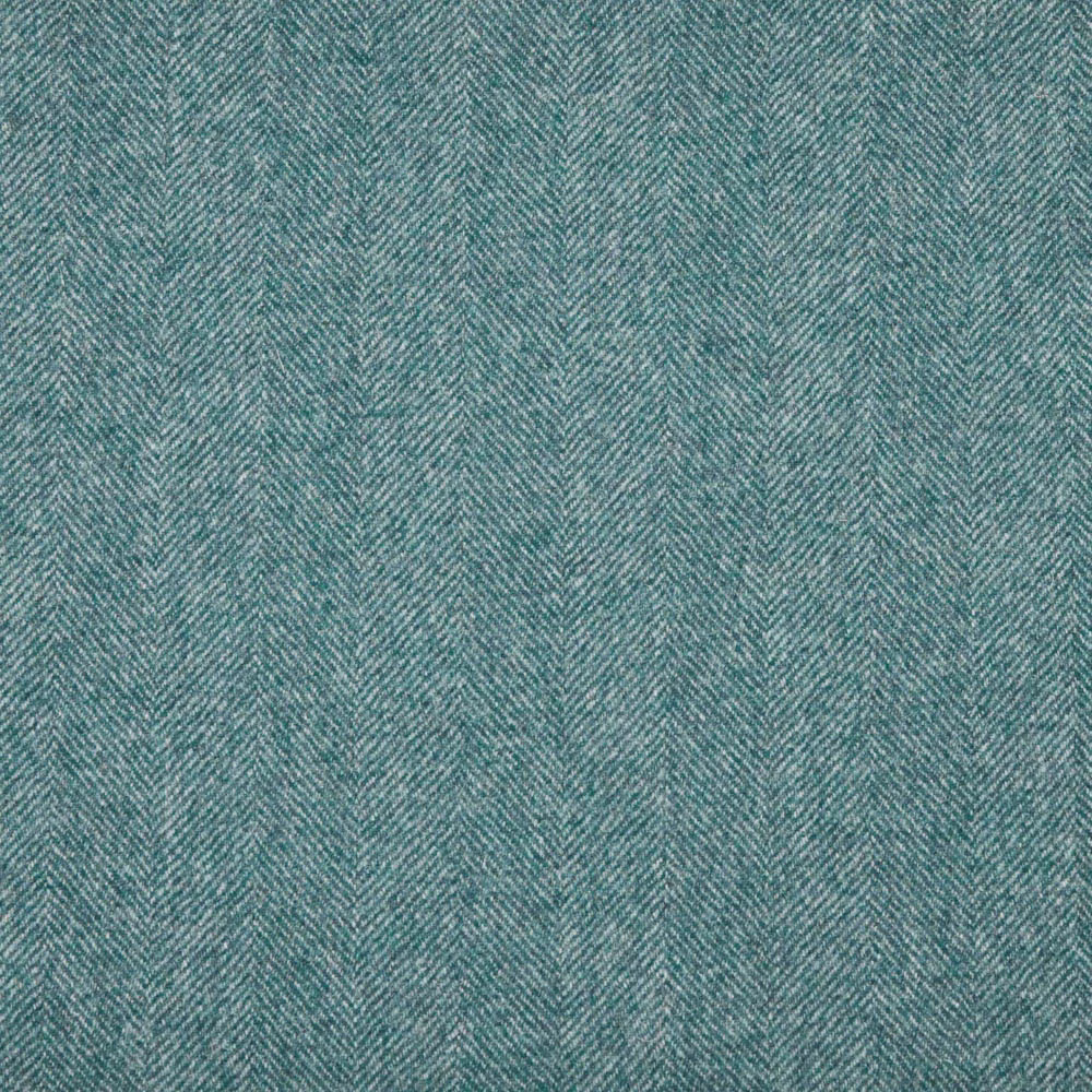 Muted teal-blue fabric with a fine pale herringbone weave and softly mottled surface