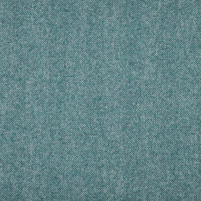 Muted teal-blue fabric with a fine pale herringbone weave and softly mottled surface