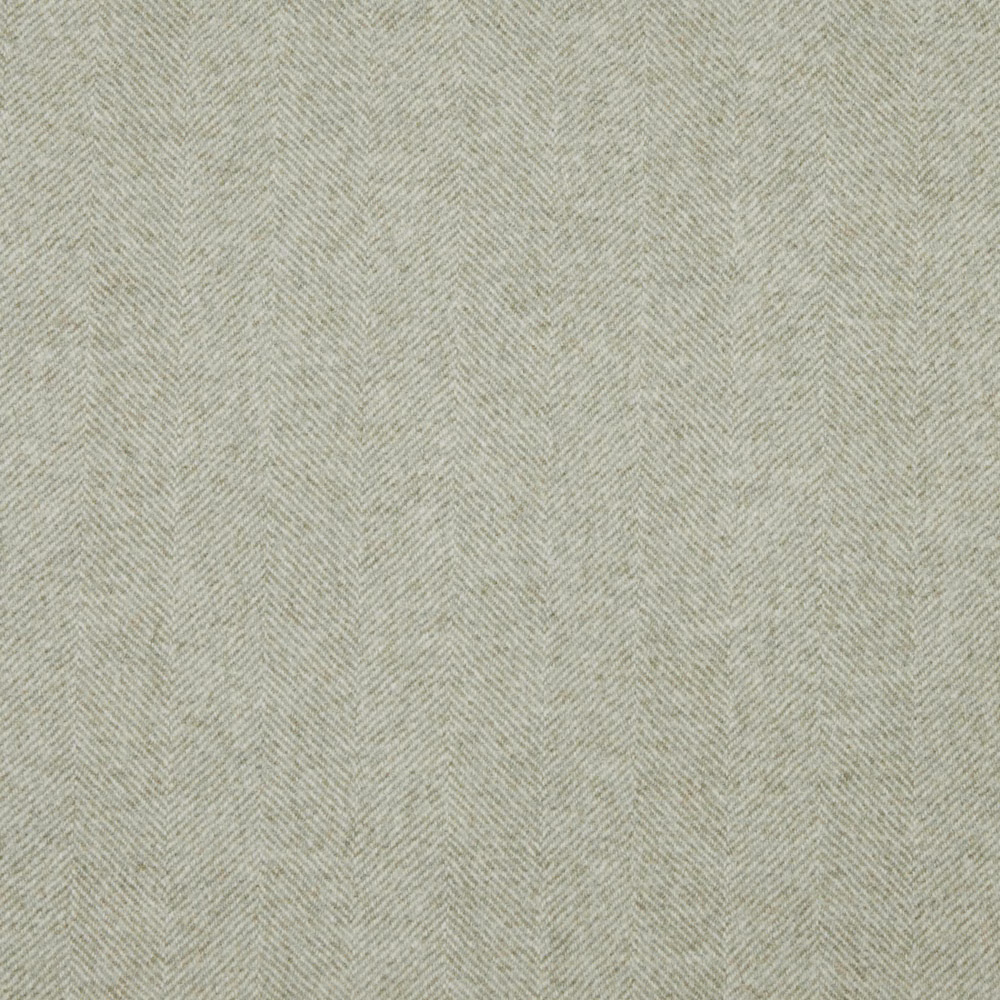 Pale sage-grey fabric with a fine, softly raised herringbone weave