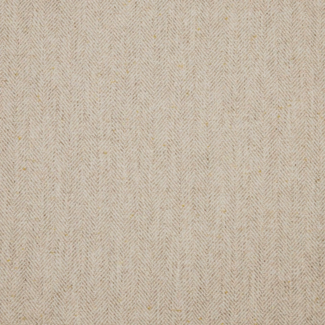 Warm ivory fabric with fine herringbone weave and subtle tan flecks
