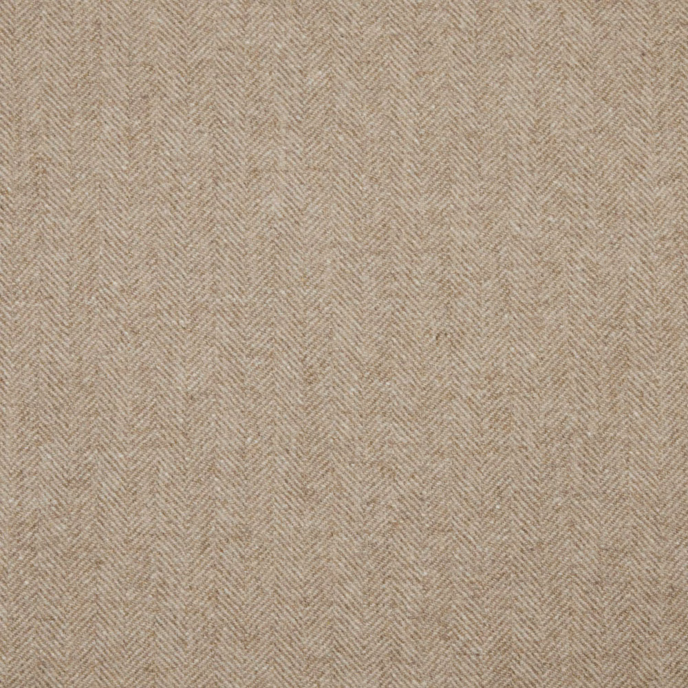 Warm oatmeal beige woven fabric with fine vertical herringbone texture and subtle tonal variation