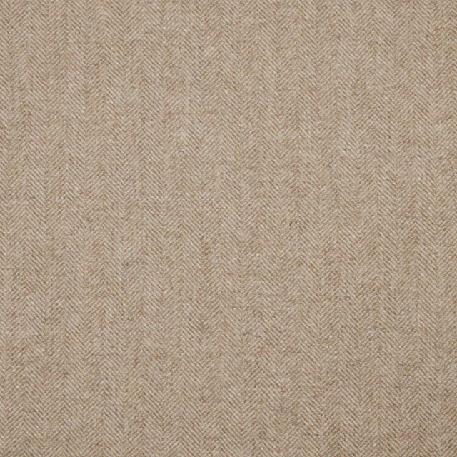 Warm oatmeal beige woven fabric with fine vertical herringbone texture and subtle tonal variation
