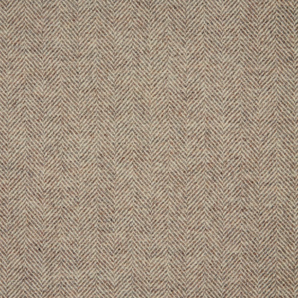 Warm taupe-beige fabric with fine flecked herringbone weave