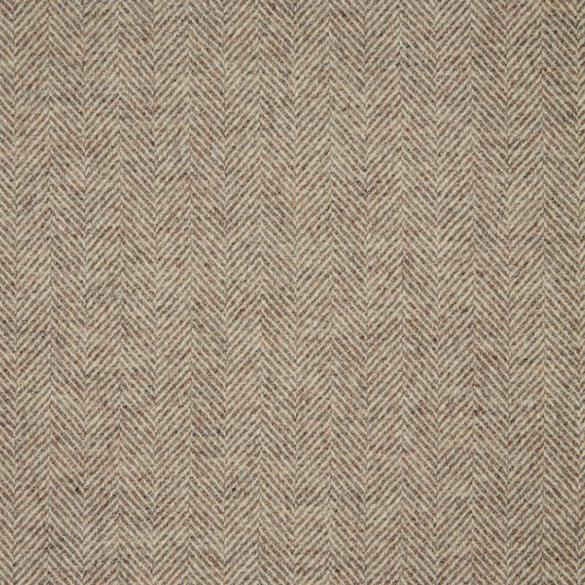Warm taupe-beige fabric with fine flecked herringbone weave