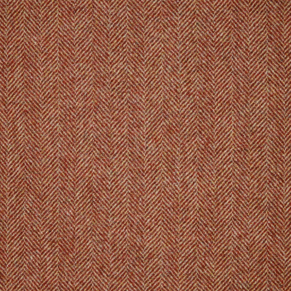 Muted terracotta-brown woven swatch with fine vertical herringbone chevrons