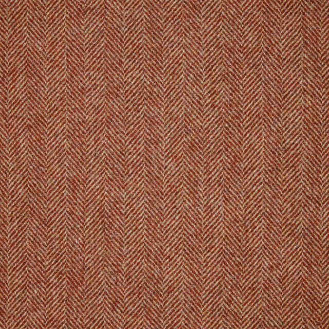 Muted terracotta-brown woven swatch with fine vertical herringbone chevrons