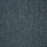 Deep blue-teal fabric with fine vertical herringbone ribs and a softly flecked weave
