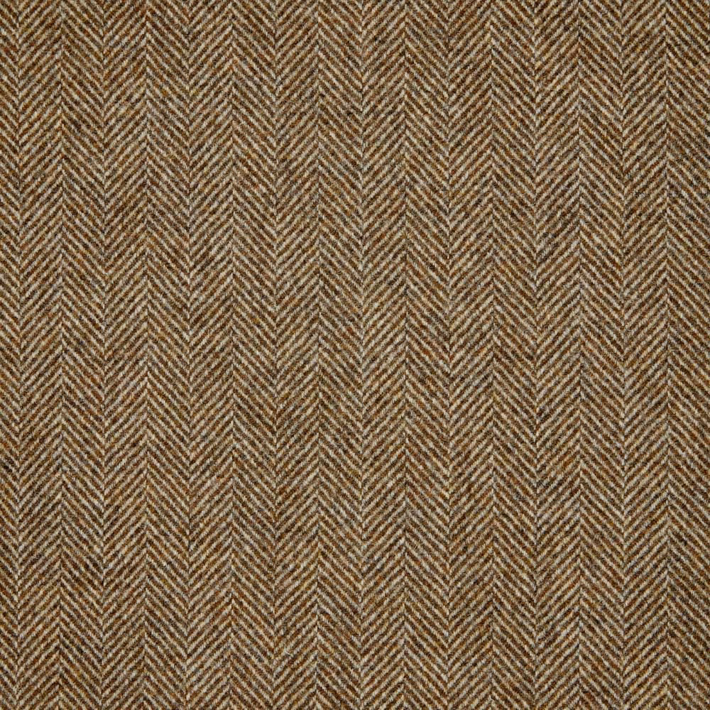Warm taupe-brown woven fabric with fine vertical herringbone chevrons and pale flecks